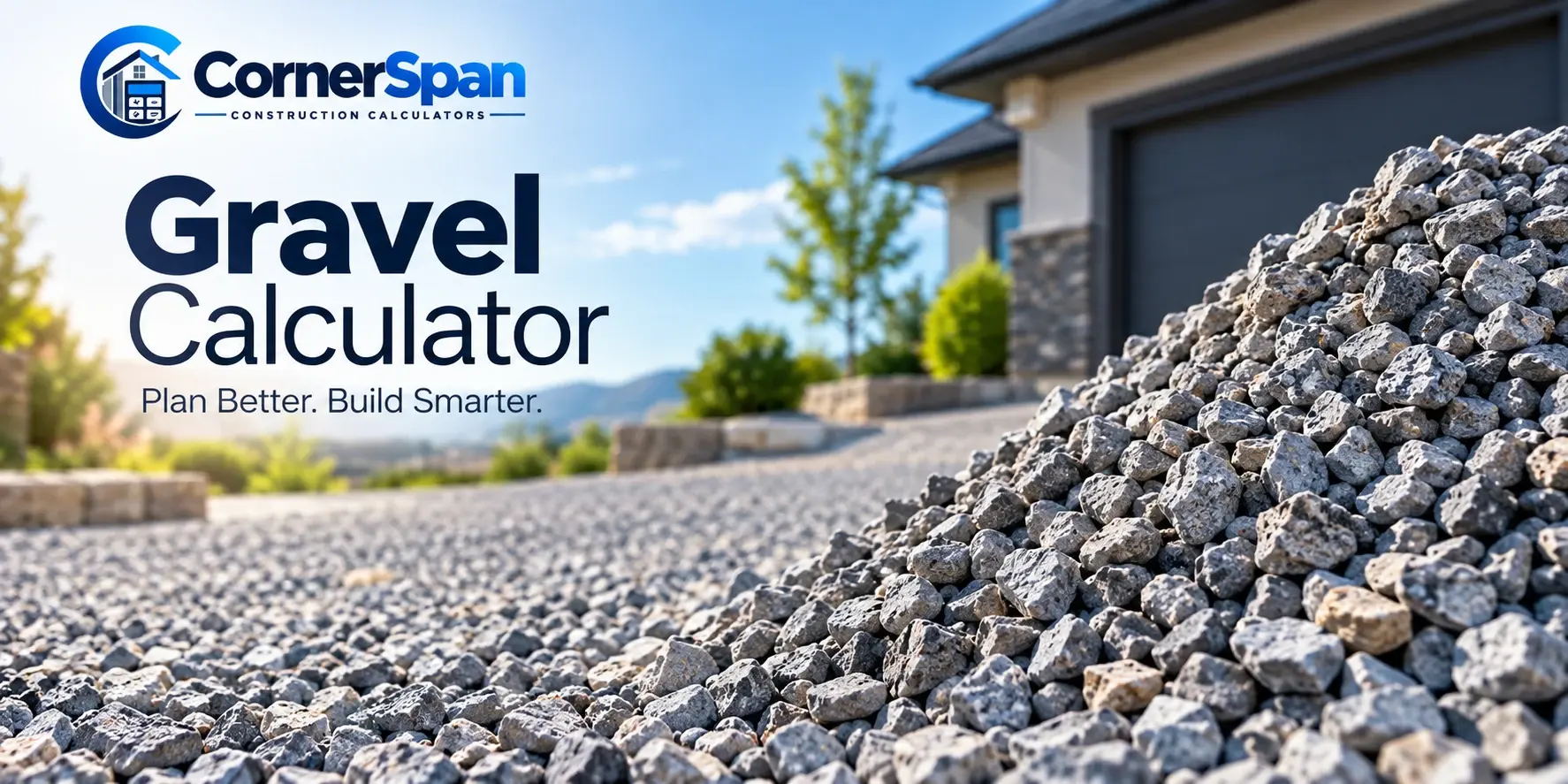 Gravel calculator for estimating gravel volume, cubic yards, US tons and material quantity