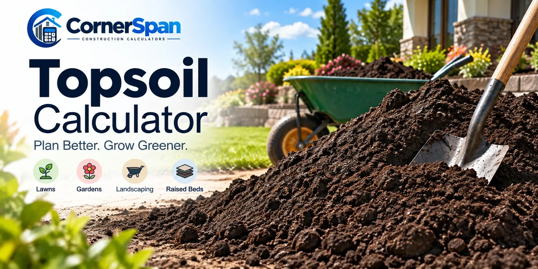 Topsoil Calculator for lawns, gardens and landscaping projects